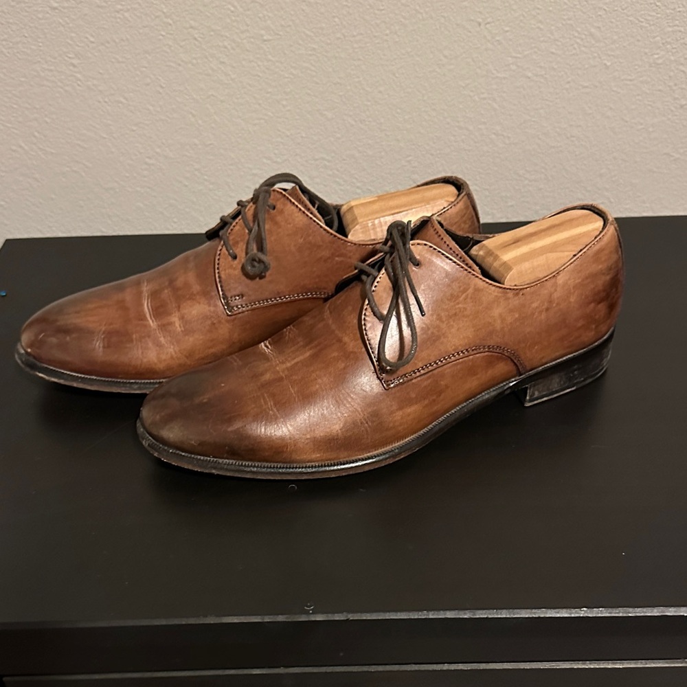 Italian Handmade Classic Brown Leather Men's Shoes